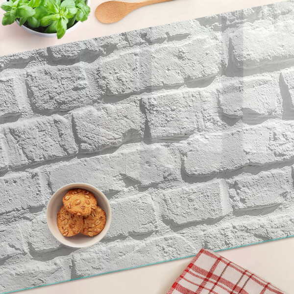 Tagliere in vetro temperato con stampa a motivo muro di mattoni