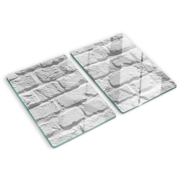 Tagliere in vetro temperato con stampa a motivo muro di mattoni