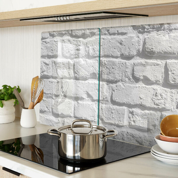 Tagliere in vetro temperato con stampa a motivo muro di mattoni