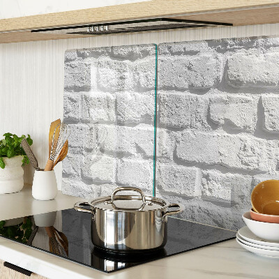 Tagliere in vetro temperato con stampa a motivo muro di mattoni