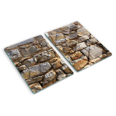 Tagliere in vetro temperato con motivo muro di pietra