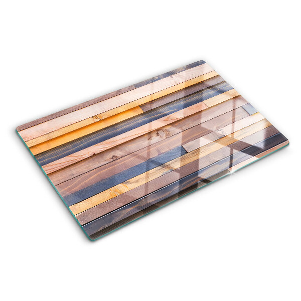 Tagliere in vetro temperato con motivo nei toni del legno