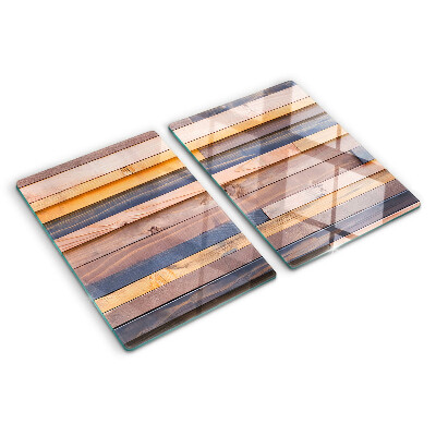 Tagliere in vetro temperato con motivo nei toni del legno