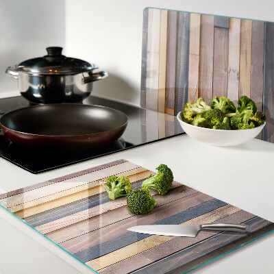 Tagliere in vetro temperato con motivo nei toni del legno