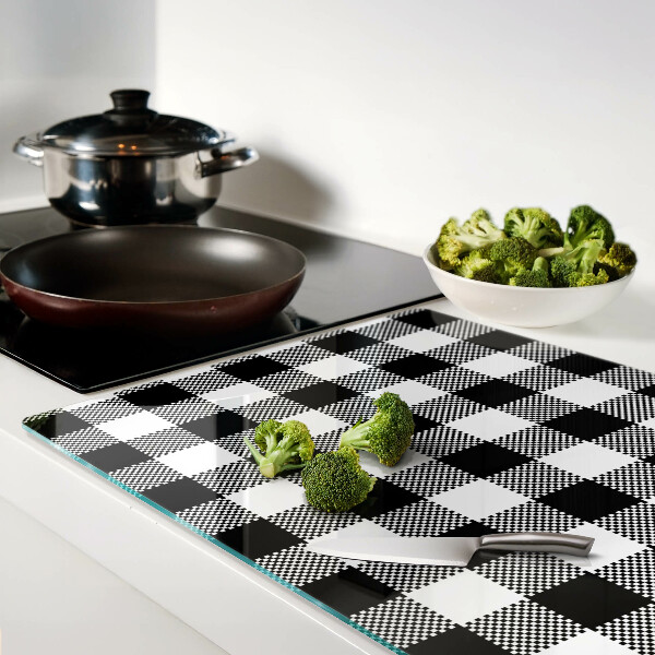 Tagliere in vetro con motivo a quadri