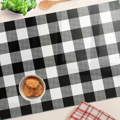 Tagliere in vetro con motivo a quadri