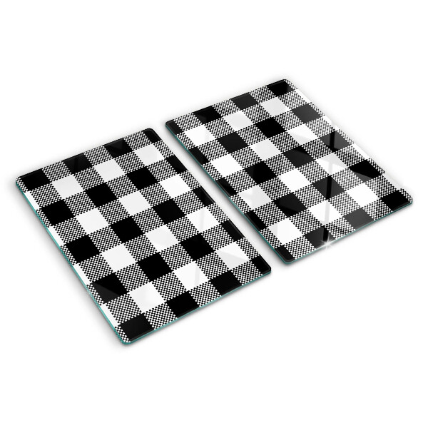 Tagliere in vetro con motivo a quadri