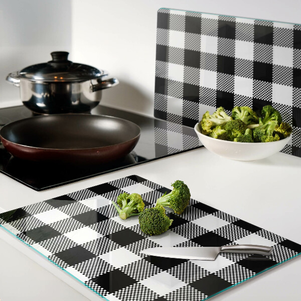 Tagliere in vetro con motivo a quadri