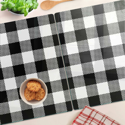 Tagliere in vetro con motivo a quadri