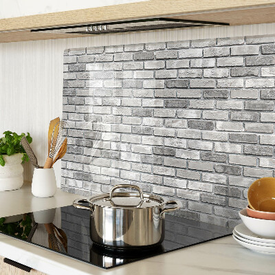 Tagliere in vetro temperato con stampa a motivo muro di mattoni