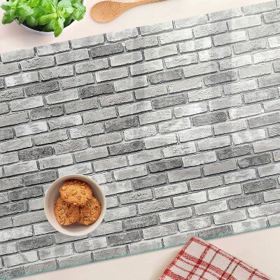 Tagliere in vetro temperato con stampa a motivo muro di mattoni