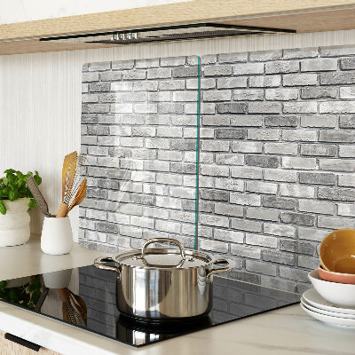 Tagliere in vetro temperato con stampa a motivo muro di mattoni