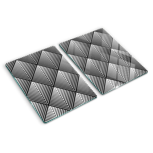 Tagliere in vetro temperato Geometria in bianco e nero