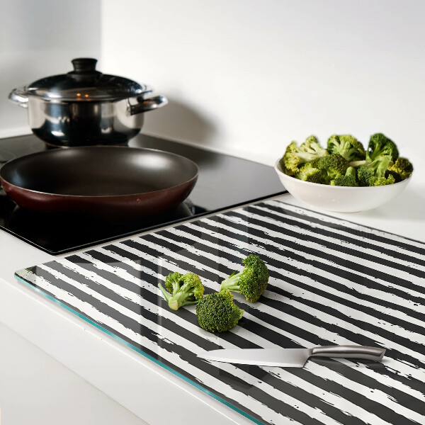 Tagliere in vetro temperato con motivo a strisce in stile graffiti