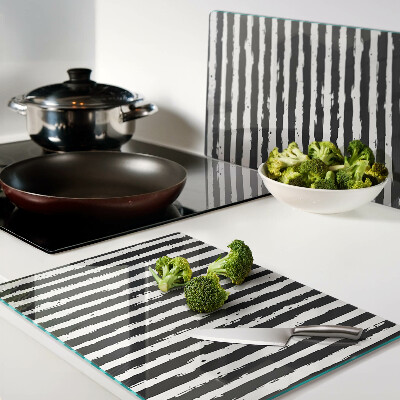 Tagliere in vetro temperato con motivo a strisce in stile graffiti