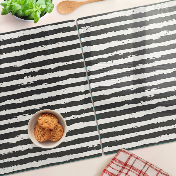 Tagliere in vetro temperato con motivo a strisce in stile graffiti