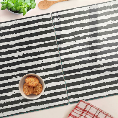 Tagliere in vetro temperato con motivo a strisce in stile graffiti