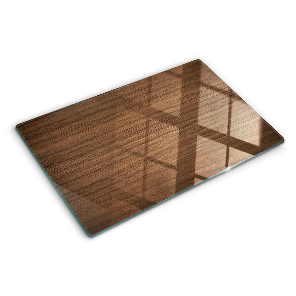 Tagliere in vetro temperato con finitura in legno di noce