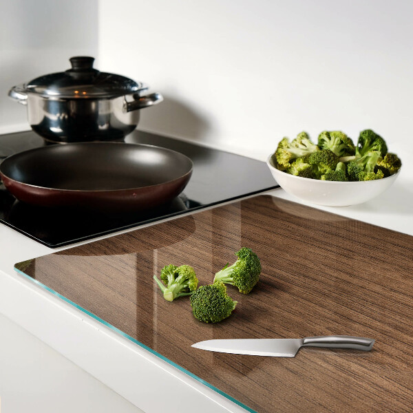 Tagliere in vetro temperato con finitura in legno di noce