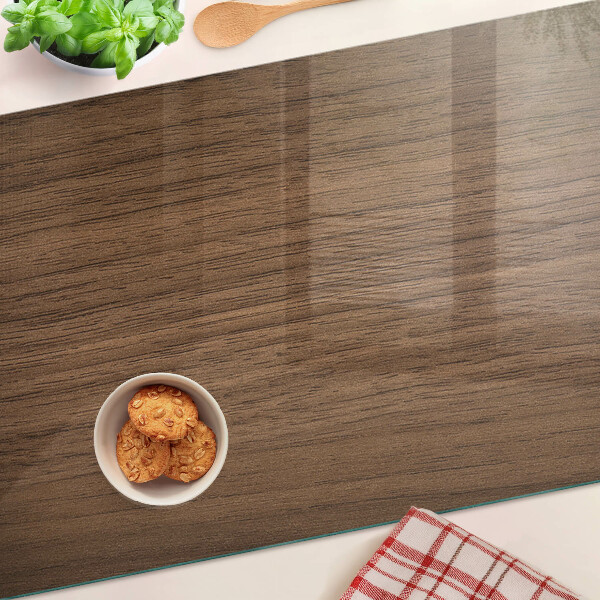 Tagliere in vetro temperato con finitura in legno di noce