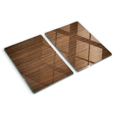 Tagliere in vetro temperato con finitura in legno di noce