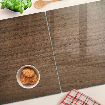Tagliere in vetro temperato con finitura in legno di noce