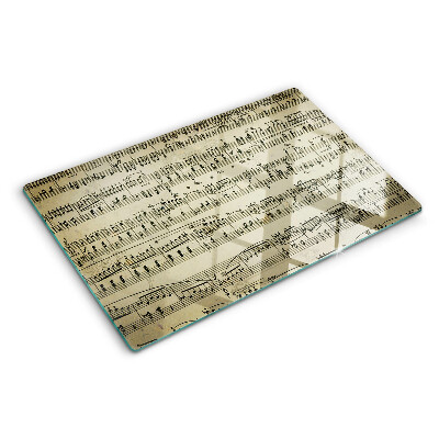Tagliere in vetro temperato con stampa a tema notazione musicale
