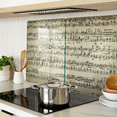 Tagliere in vetro temperato con stampa a tema notazione musicale
