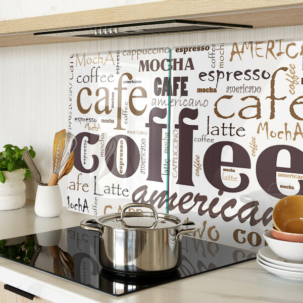 Tagliere in vetro temperato con motivo a tema caffè e adatto a bevande al caffè