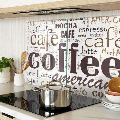 Tagliere in vetro temperato con motivo a tema caffè e adatto a bevande al caffè