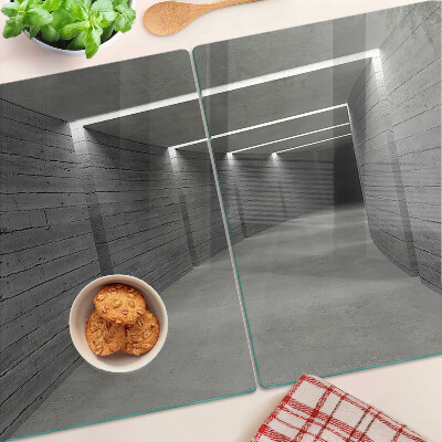 Tagliere in vetro temperato con motivo di moderna architettura d'interni