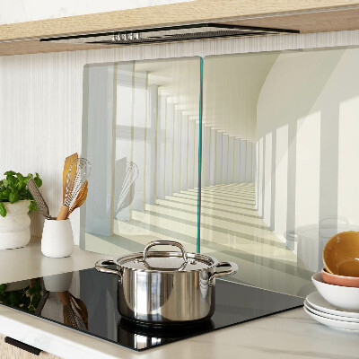 Tagliere in vetro temperato con stampa prospettiva architettonica ad effetto specchio