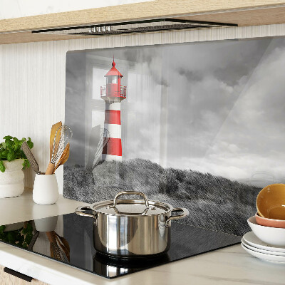 Tagliere in vetro temperato con stampa raffigurante un faro nel paesaggio
