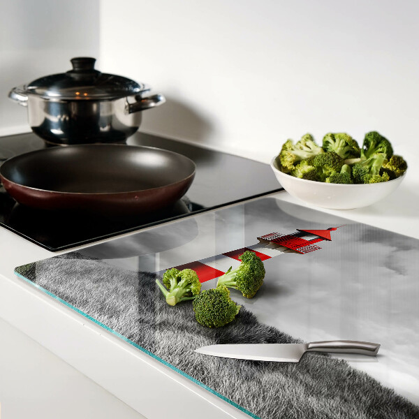 Tagliere in vetro temperato con stampa raffigurante un faro nel paesaggio