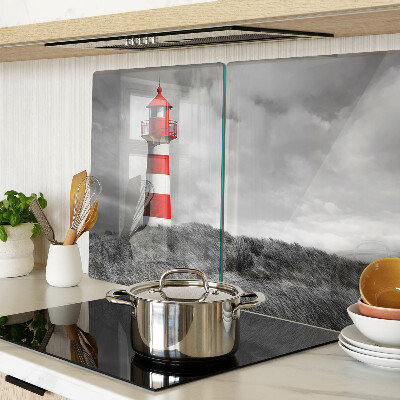 Tagliere in vetro temperato con stampa raffigurante un faro nel paesaggio