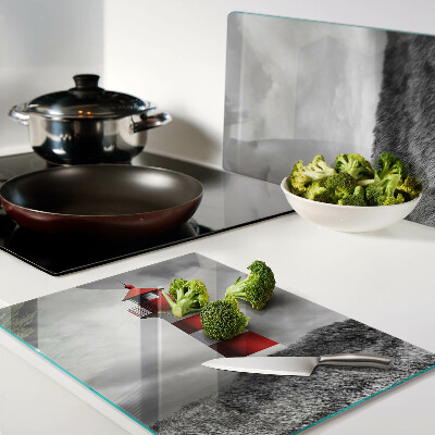 Tagliere in vetro temperato con stampa raffigurante un faro nel paesaggio