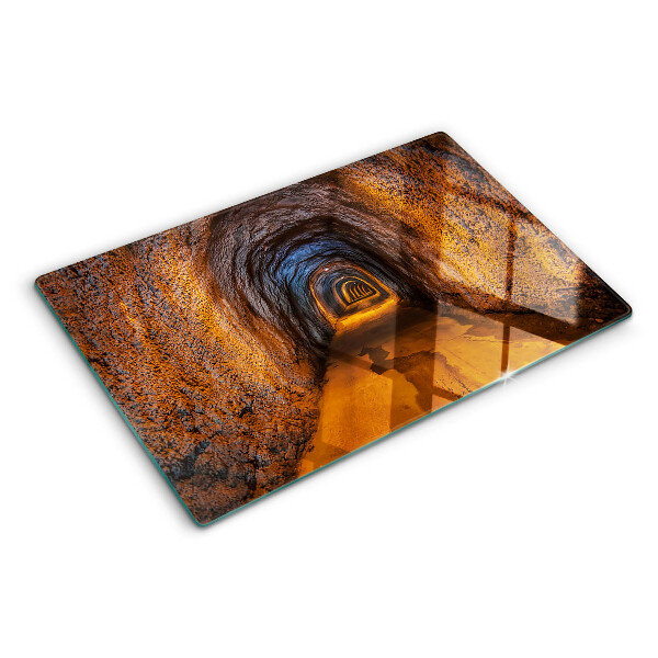 Tagliere in vetro temperato Tunnel in una grotta con illuminazione
