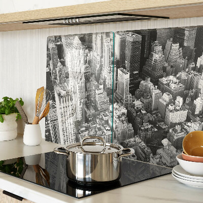 Tagliere in vetro con stampa della vista aerea della città