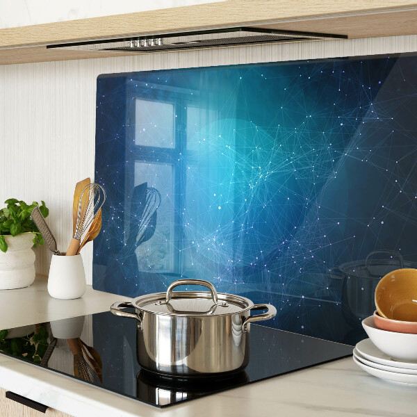 Tagliere in vetro con motivo a linee geometriche e punti