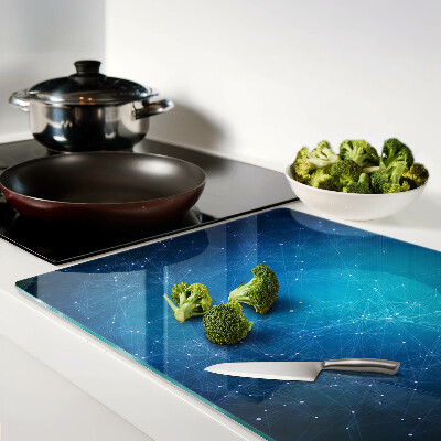 Tagliere in vetro con motivo a linee geometriche e punti