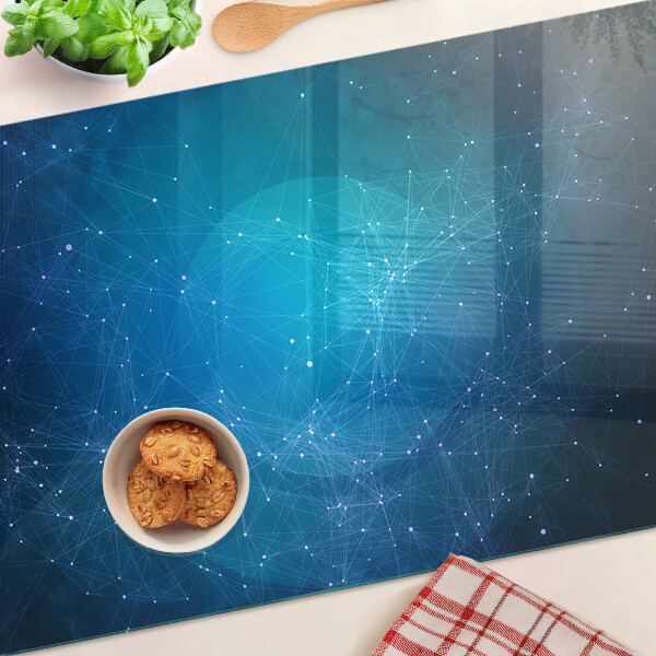 Tagliere in vetro con motivo a linee geometriche e punti