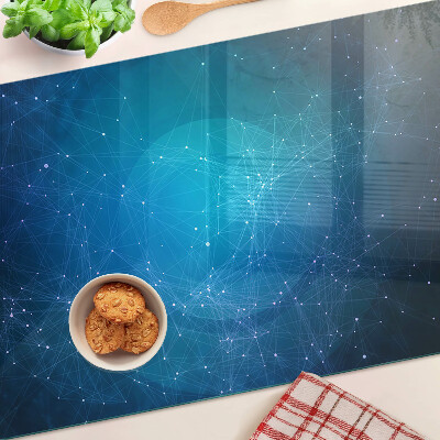 Tagliere in vetro con motivo a linee geometriche e punti