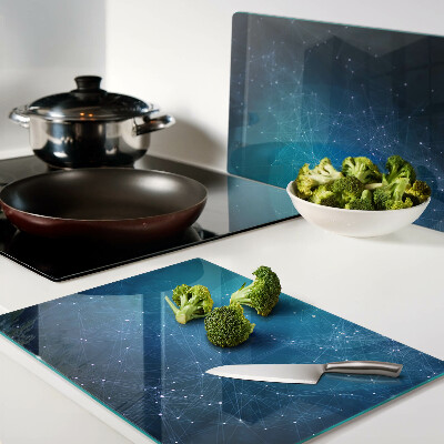 Tagliere in vetro con motivo a linee geometriche e punti