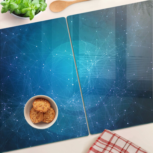 Tagliere in vetro con motivo a linee geometriche e punti