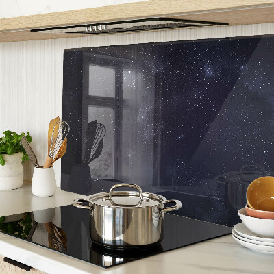 Tagliere in vetro con motivo universo cosmico e stelle