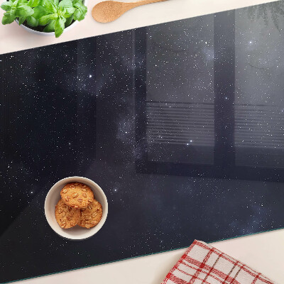 Tagliere in vetro con motivo universo cosmico e stelle