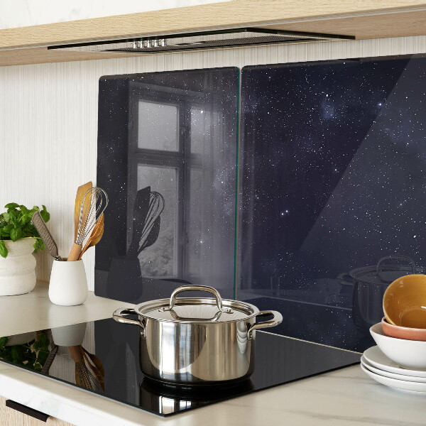 Tagliere in vetro con motivo universo cosmico e stelle