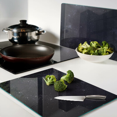 Tagliere in vetro con motivo universo cosmico e stelle