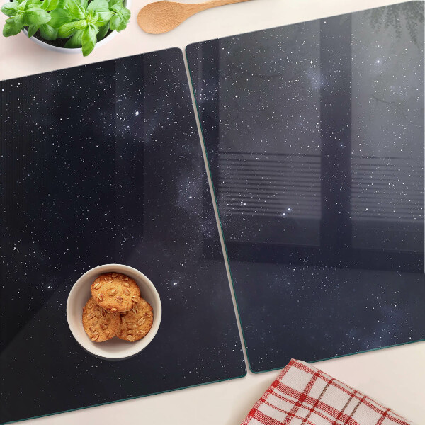 Tagliere in vetro con motivo universo cosmico e stelle