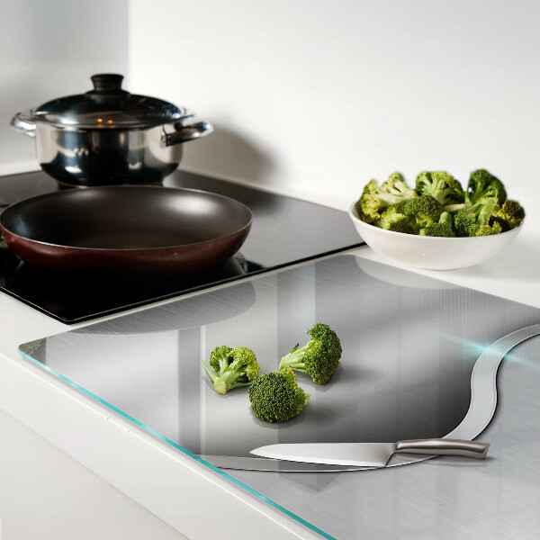 Tagliere in vetro temperato con design moderno a forma di onda